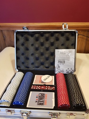 Portable poker chip set with - poker,
